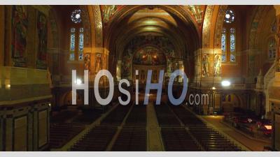 Basilica Of St Therese Of Lisieux Church – Interior – Lisieux, Calvados, Normandy, France – By Drone