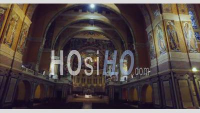 Basilica Of St Therese Of Lisieux Church – Interior – Lisieux, Calvados, Normandy, France – By Drone