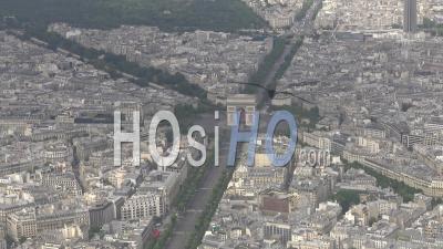 Arc De Triomphe, On November 11th Commemoration, Viewed From Helicopter