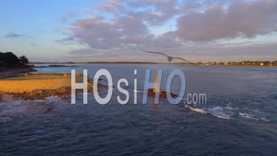 The Entrance Of The Golfe Du Morbihan - Video Drone Footage