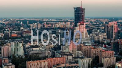 Warsaw City Center, Warsaw, Warszawa - Video Drone Footage