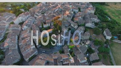 Historic Town Of Lourmarin In Luberon South Of France - Video Drone Footage