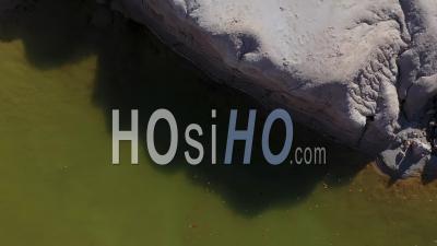 Toxic Polluted Lake In A Opencast Mine - Video Drone Footage
