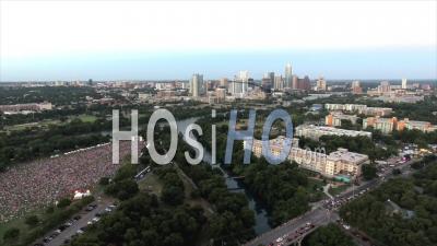 Austin City Limits Music Festival Downtown Austin Texas Usa - Video Drone Footage