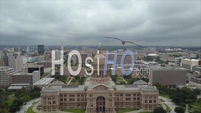 Texas State Capital Building Austin Texas Usa - Video Drone Footage