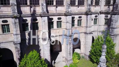 Santiago De Compostela Samos Monastery Spain - Video Drone Footage