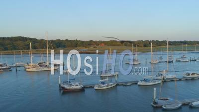 Port Hamble Marina Southampton England - Video Drone Footage