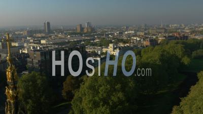 The Royal Albert Hall And Memorial Hyde Park London England - Video Drone Footage