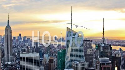 New York City États-Unis New York City Paysage Urbain Clip Au Coucher Du Soleil - Vidéo Drone