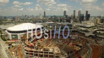 Stadium Construction Of Atlanta Georgia Usa - Video Drone Footage