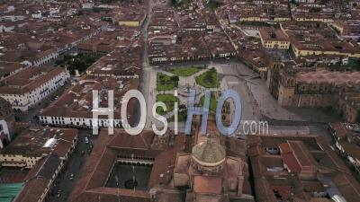 Plaza De Armas And Museums Cusco Peru - Video Drone Footage