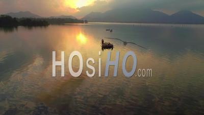 Private Sunset Dinner On Kandalama Lake Dambulla Sri Lanka - Video Drone Footage