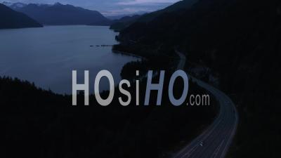Drone Video Views Of Sea To Sky Highway And Howe Sound Bc Canada - Video Drone Footage