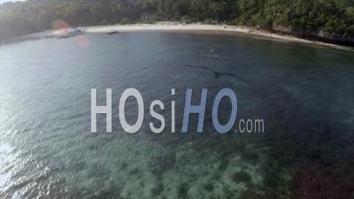 Catamarans In Apo Island Tropical Resort Philippines Asia - Video Drone Footage