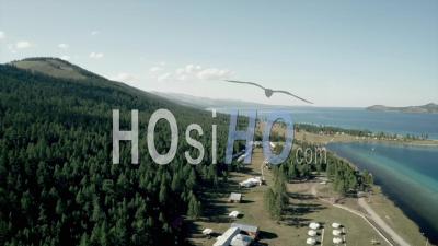 Tourist Camps With Yurt Housing Mongolia - Video Drone Footage