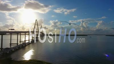 4k Aerial Epic Cinematic Of Arthur Ravenel Jr. Bridge Charleston Sc - Video Drone Footage