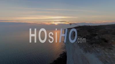 Seaside Cliff At Eastbourne Uk - Video Drone Footage