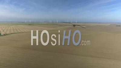 Wind Farm Electrical Generators At Eastbourne Uk - Video Drone Footage