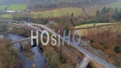 Berwyn Train Station Llangollen Wales Uk - Video Drone Footage