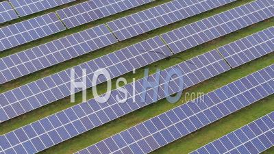 Large Clean Energy Solar Cell Array Uk - Video Drone Footage