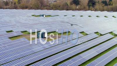 Large Clean Energy Solar Cell Array Uk - Video Drone Footage