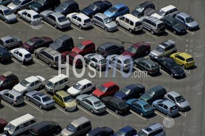 City Of Gibraltar Aerial View Of A Parked Cars Near Cable Car Departure Station - Aerial Photography