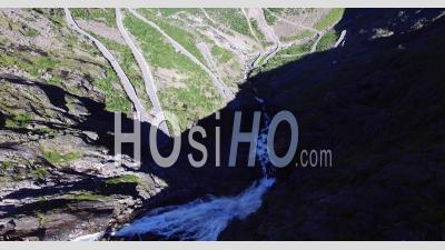 Trollstigen Road, Famous Tourism Road In Norway - Video Drone Footage