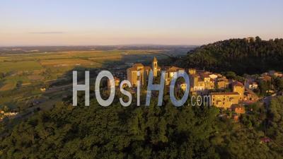 Aerial Footage, Capannori In Tuscany, Italy On Sunset 4k - Video Drone Footage