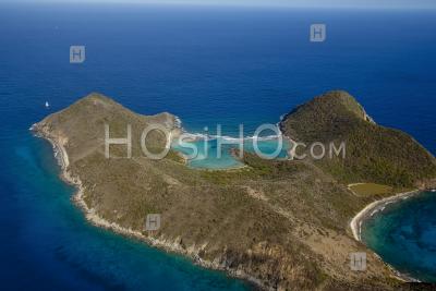 Île Ginger Et Baie De Wedged. Îles Vierges Britanniques Des Caraïbes - Photographie Aérienne