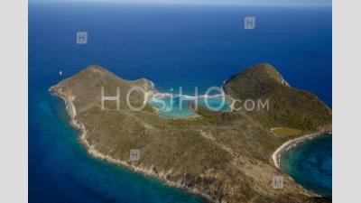 Île Ginger Et Baie De Wedged. Îles Vierges Britanniques Des Caraïbes - Photographie Aérienne