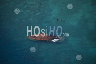Ship Wreck In Road Town. British Virgin Islands Caribbean - Aerial Photography