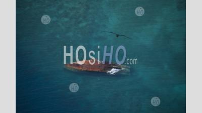Ship Wreck In Road Town. British Virgin Islands Caribbean - Aerial Photography