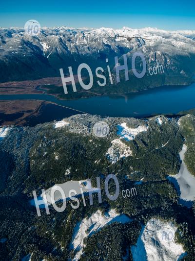 Pitt Lake And Logging Patches - Aerial Photography