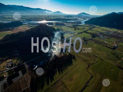 Fraser Valley At Agassiz - Aerial Photography