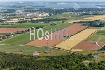 Wind Farm Electricity Generating Summerside Prince Edward Island Canada - Aerial Photography