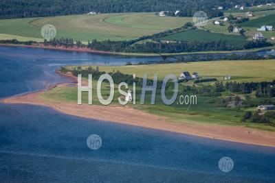 Coastal Lighthouse Kensington Prince Edward Island Canada - Aerial Photography