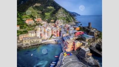 Vernazza Cinque Terre Villiage Riviera Italienne - Photographie Aérienne