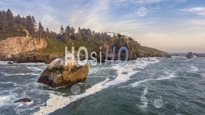 Shoreline And Rocks Or Trinidad Head California - Aerial Photography