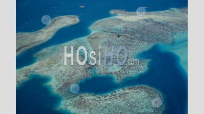Tropical Reefs Of French Polynesia. Capital City Papeete On Tahiti - Aerial Photography