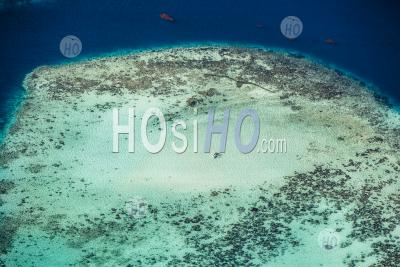 Reef Off Tropical Tahiti Islands Of French Polynesia - Aerial Photography