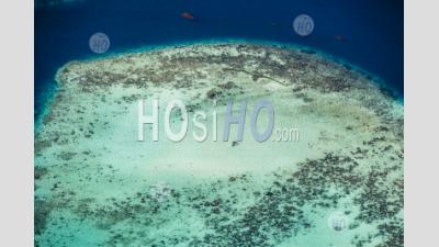 Reef Off Tropical Tahiti Islands Of French Polynesia - Aerial Photography