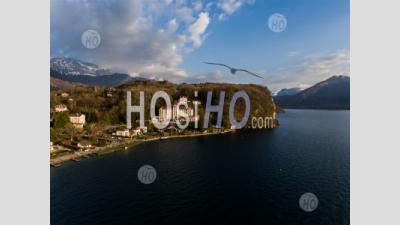 Menthon Saint Bernard Seen By Drone From Lake Annecy - Aerial Photography