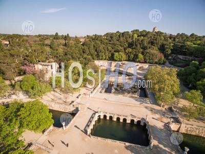 Jardins De La Fontaine, Nimes, Seen By Drone - Aerial Photography
