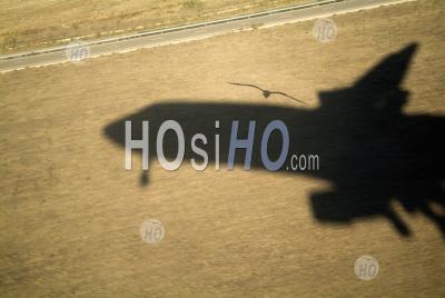 Shadow Of An Airplane Taking Off. - Aerial Photography