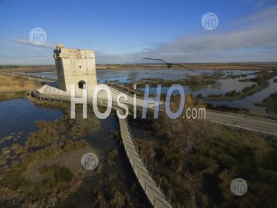 Aerial View Of The Tower And Marshes Carbonnière - Aerial Photography