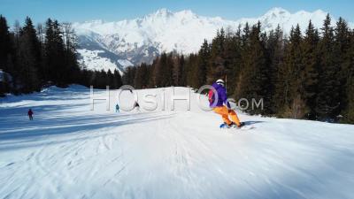 Snowboarder, Suivi - Vidéo Drone