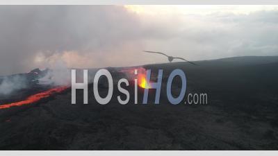 Piton De La Fournaise Volcano Eruption, March 2019 - Video Drone Footage