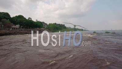 The Congo And Rapids In Brazzaville, Video Drone Footage