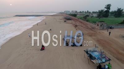 The Beach In Ouidah, Video Drone Footage