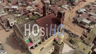 The Mosque Of Porto Novo In Cotonou, Video Drone Footage